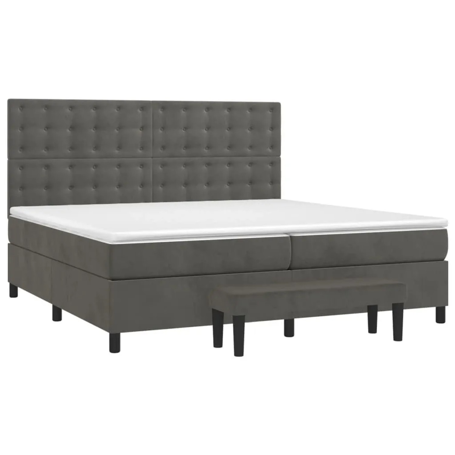 vidaXL Boxspringbett mit Matratze Dunkelgrau 200x200 cm Samt 3138104 günstig online kaufen