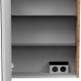Offener Fackelmann Spiegelschrank SBC Asteiche 50 cm mit zwei Einlegeböden.