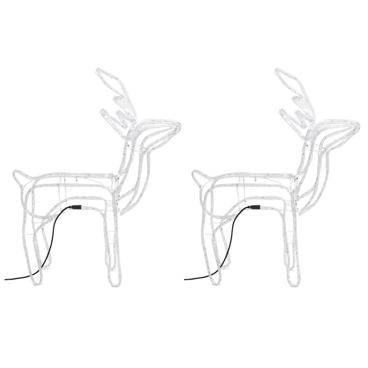 vidaXL Rentier-Silhouetten 3 Stk Kaltweiß 76x42x87 cm 3154313