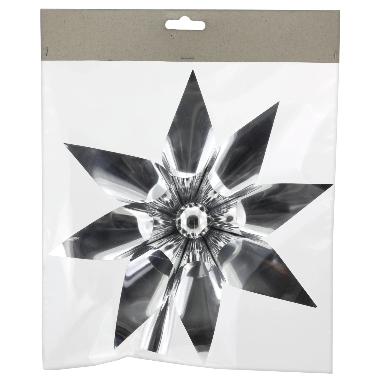 Baumspitze mit Blume aus Kunststoff Ø 24 cm Silber