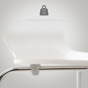 DELUKE 2er Set Besucherstuhl BERLIN Holz Weiß 45x49x85cm Konferenzstuhl Wartezimmerstuhl Bürostuhl