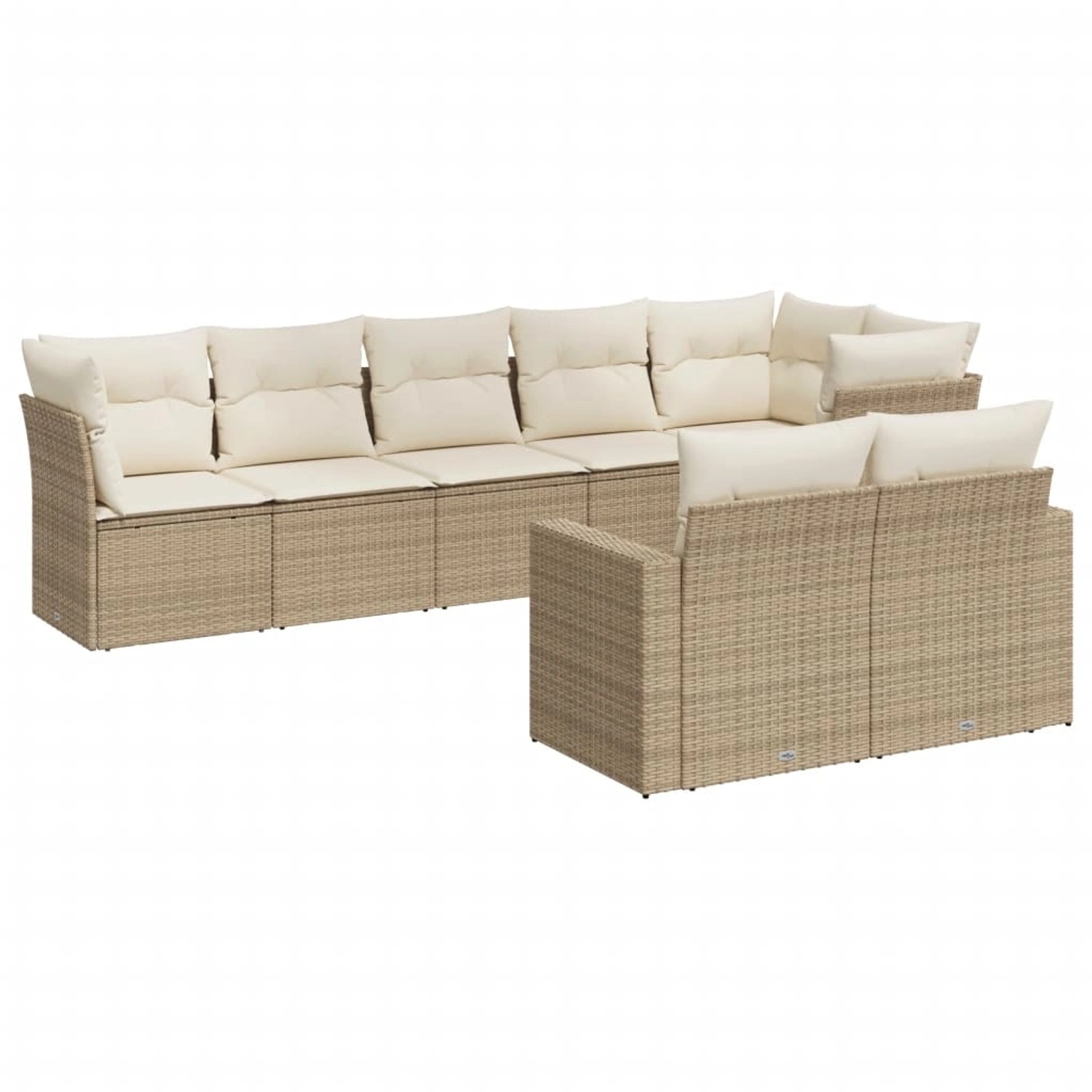 vidaXL 8-Tlg Garten-Sofagarnitur mit Kissen Beige Poly Rattan 3219208 günstig online kaufen