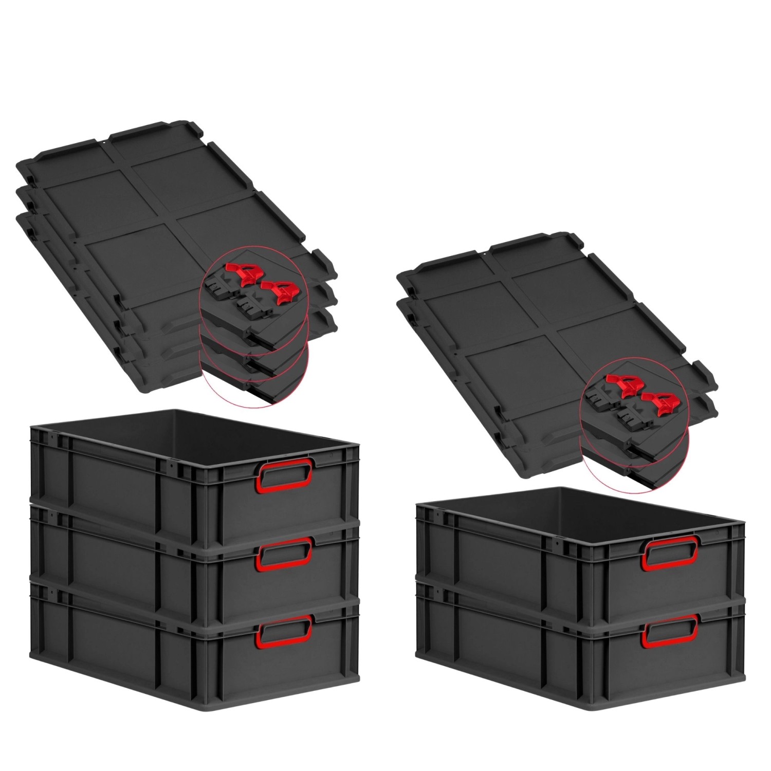 PROREGAL SuperSparSet 5x Eurobox Nextgen Color Mit Scharnierdeckel HxBxT 17 günstig online kaufen