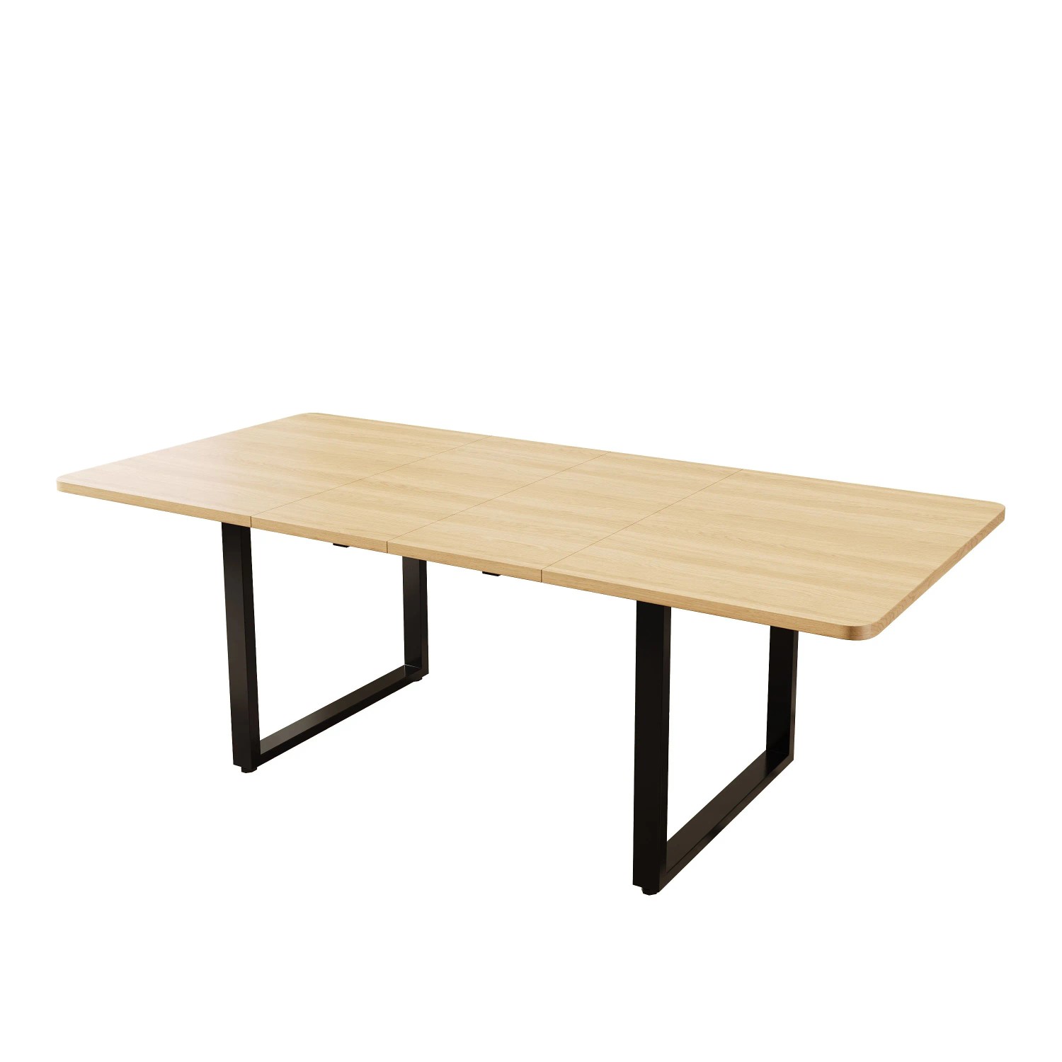 Okwish Esstisch Ausziehbar Für 6-10 Personen Mit Metallbeine 220 × 80 Cm Natur