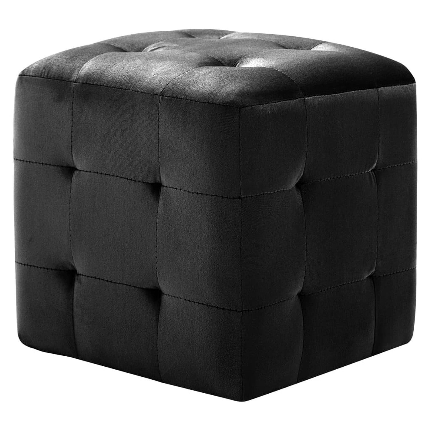 vidaXL Pouf 2 Stk. Schwarz 30x30x30 cm Samtstoff