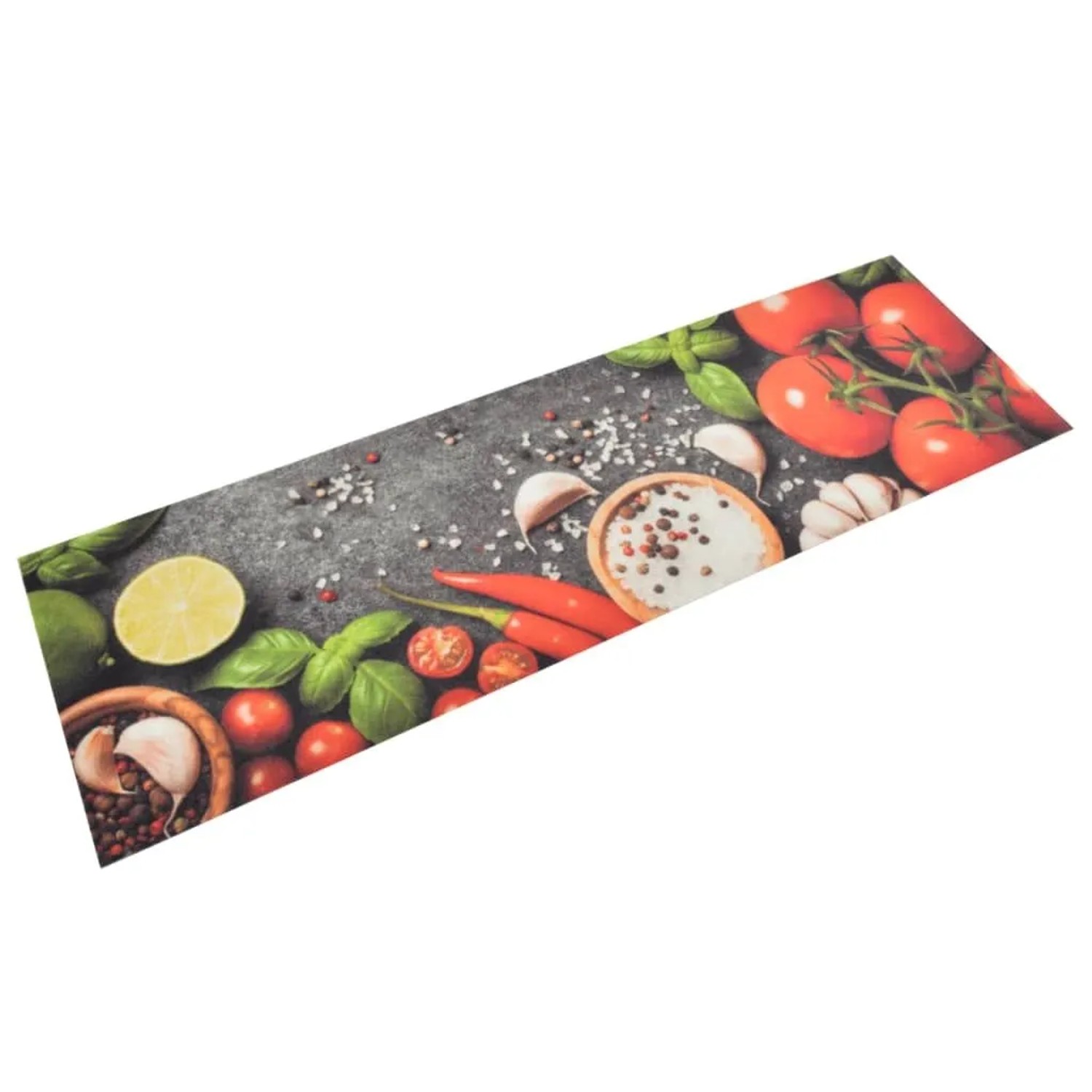 vidaXL Küchenteppich Waschbar Gemüse 45x150 cm Samt 136537