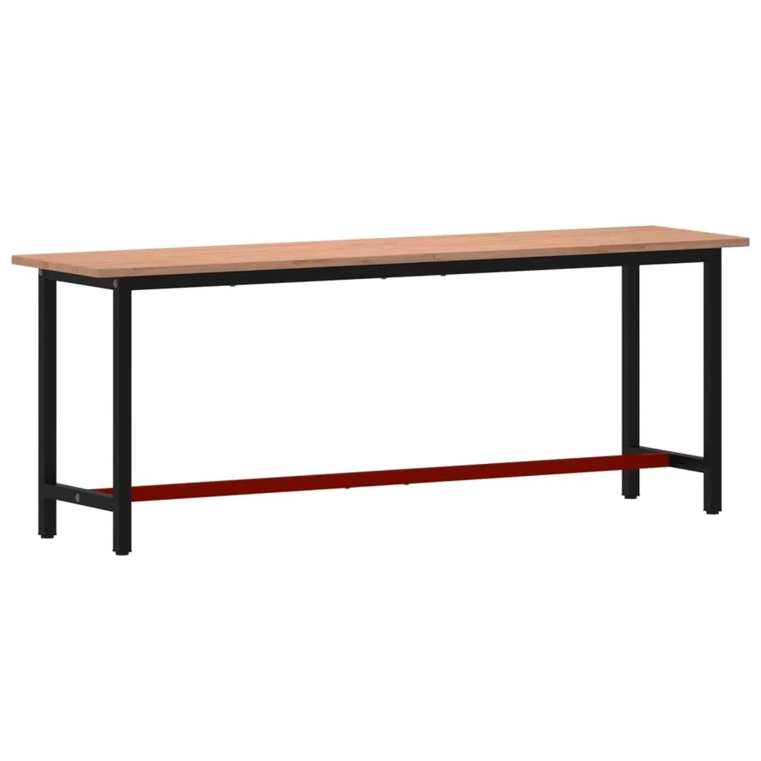 vidaXL Werkbank 220x55x81,5 cm Massivholz Buche und Metall 3188908