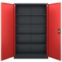 Jan Nowak Büro Aktenschrank Metallschrank JAN II 115 x 185 x 40 cm Anthrazit Rot_3