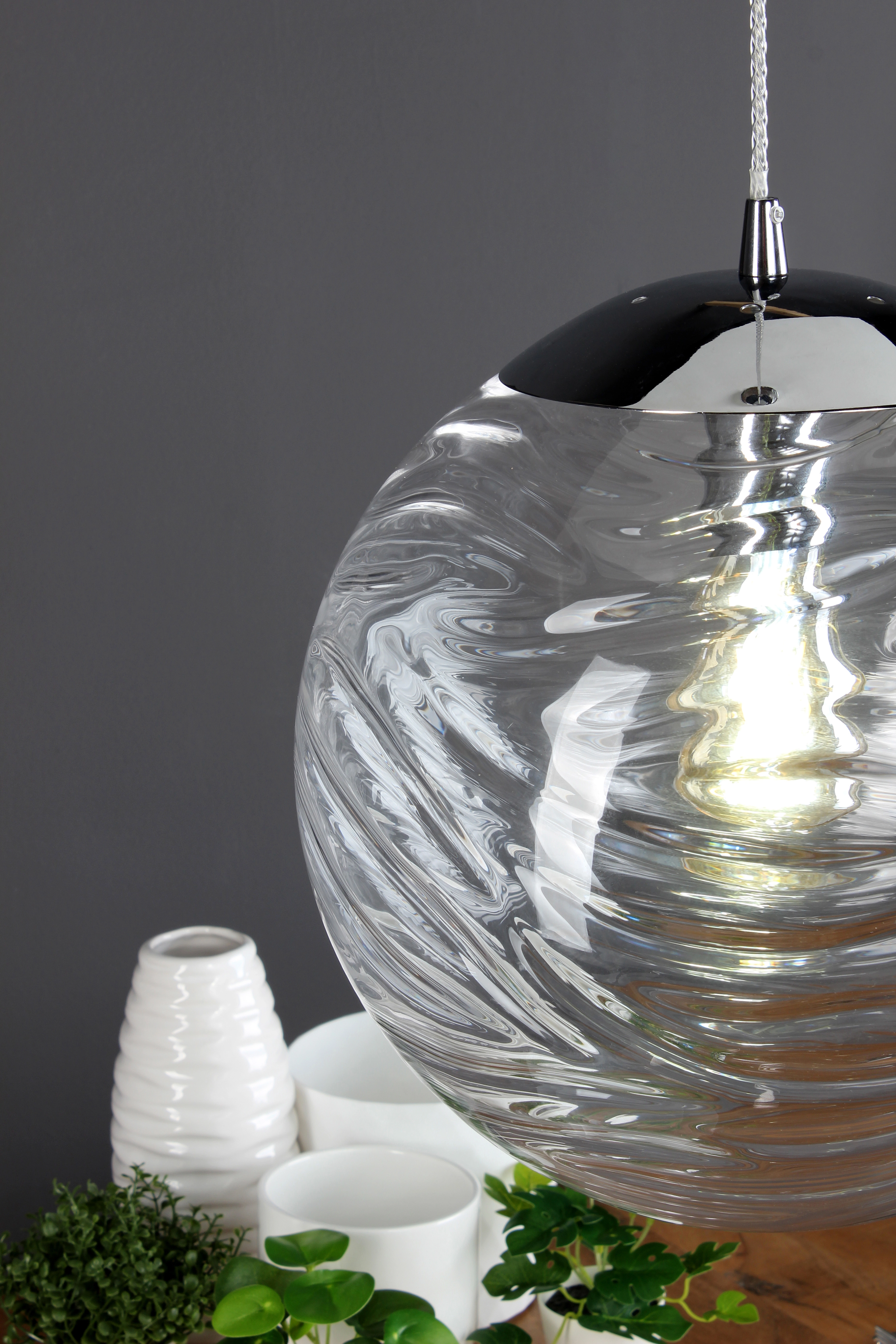 Luce Design Pendelleuchte Nereide 1-flammig Transparent Ø 33 cm kaufen bei  OBI | Pendelleuchten