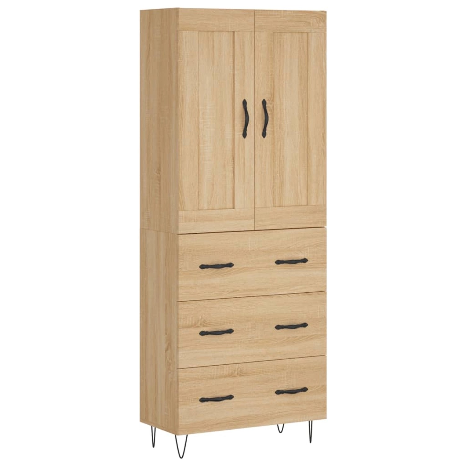 vidaXL Highboard Sonoma-Eiche 69,5x34x180 cm Holzwerkstoff 3199780