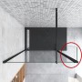 Duschparadies Glas Flipper 30x200cm für Walk-in Dusche, 10mm Glas, Schwarz Wandprofil.