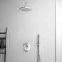 Ideal Standard Brausehalter Idealrain Atelier, rund, Chrom, mit Handbrause und Kopfbrause.