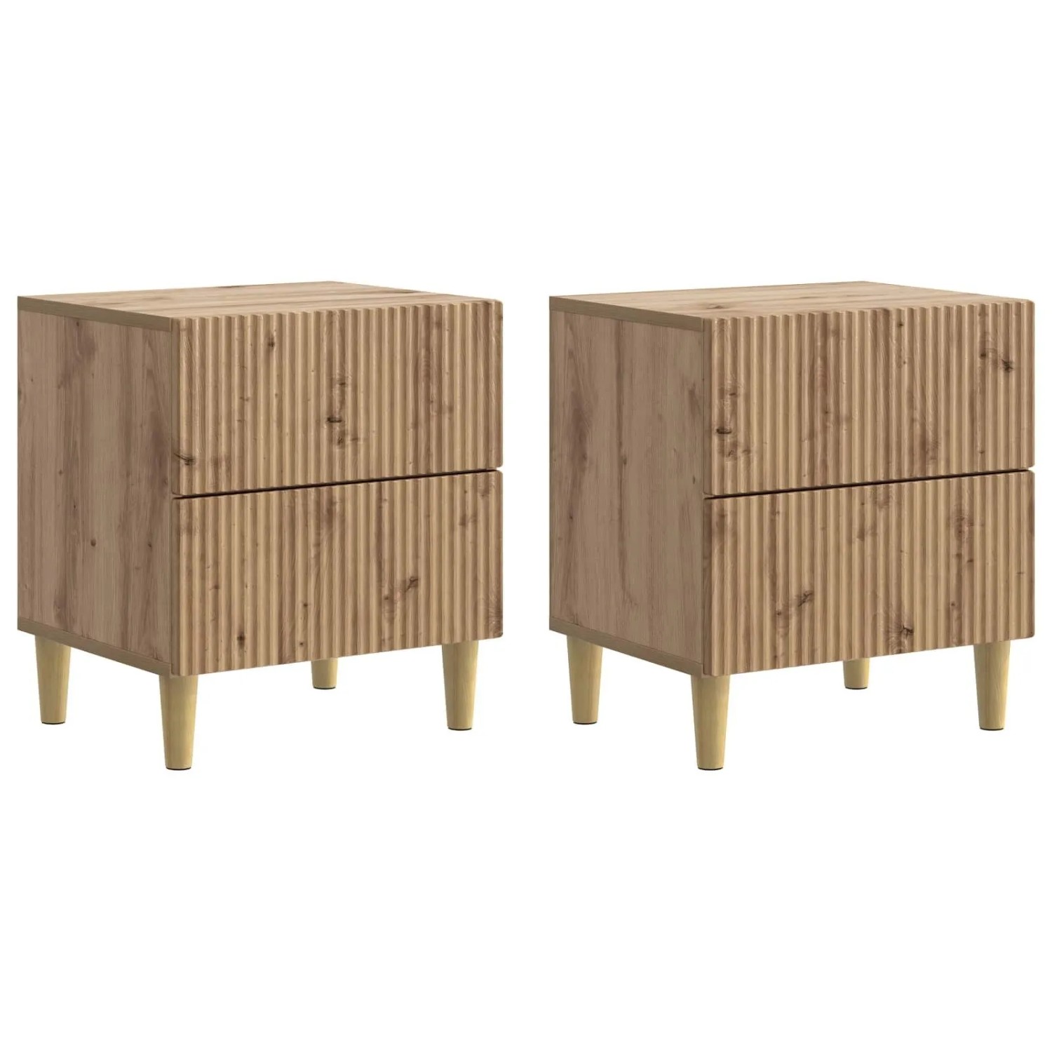 vidaXL Nachttisch 2 Stk Artisan-Eiche 43 x 34,5 x 48 cm Holzwerkstoff 894544