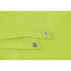 Detailansicht des apfelgrünen Schneider Sonnensegels Lanzarote mit Ösen.