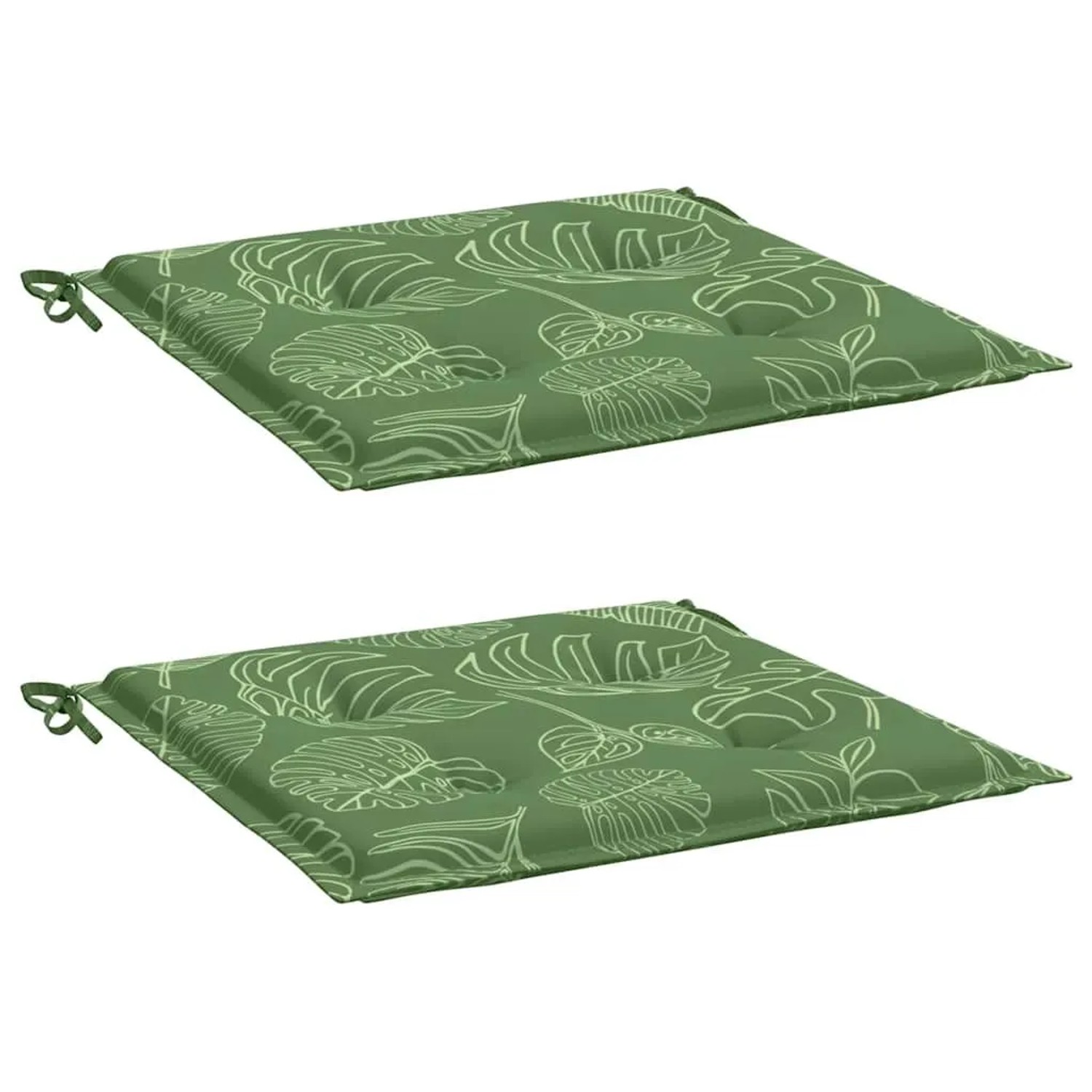 vidaXL Stuhlkissen 2 Stk Blattmuster 40x40x4 cm Stoff 361023