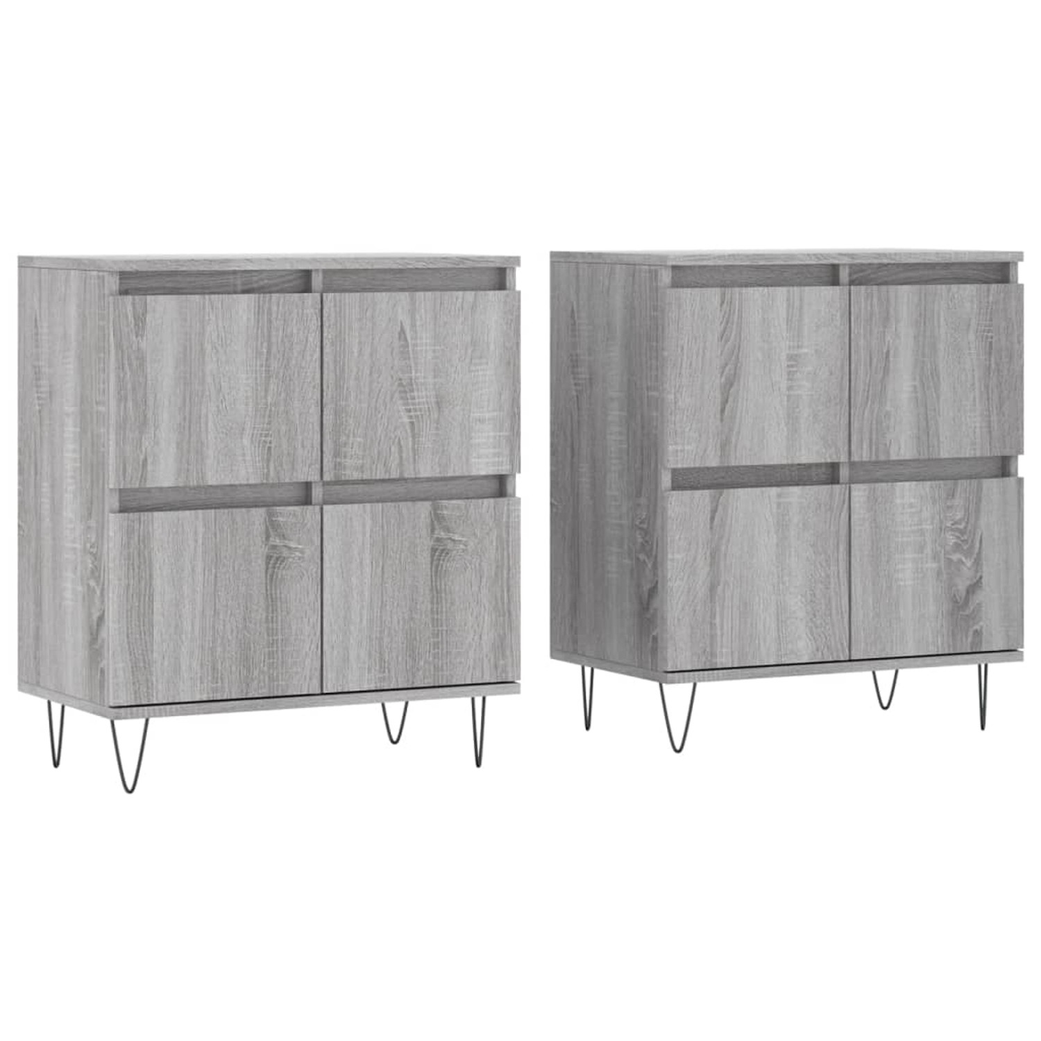 vidaXL Sideboards 2 Stk Grau Sonoma Holzwerkstoff 3190179 günstig online kaufen