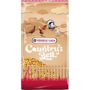 Versele-Laga Country's Best Mais, 4 kg, Geflügelzubehör. Maiskörner in Verpackung mit Bauernhof-Motiv.