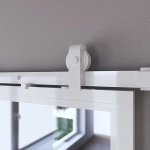 inova Loft Glasschiebetür 1025 x 2200 mm 3 Felder Komplettset aus Stahl in Weiß inkl. 2Seitiger Softclose