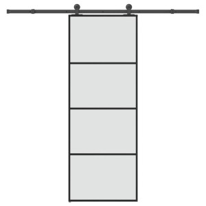 vidaXL Schiebetür mit Beschlag 76x205 cm ESG-Glas & Aluminium 3332864