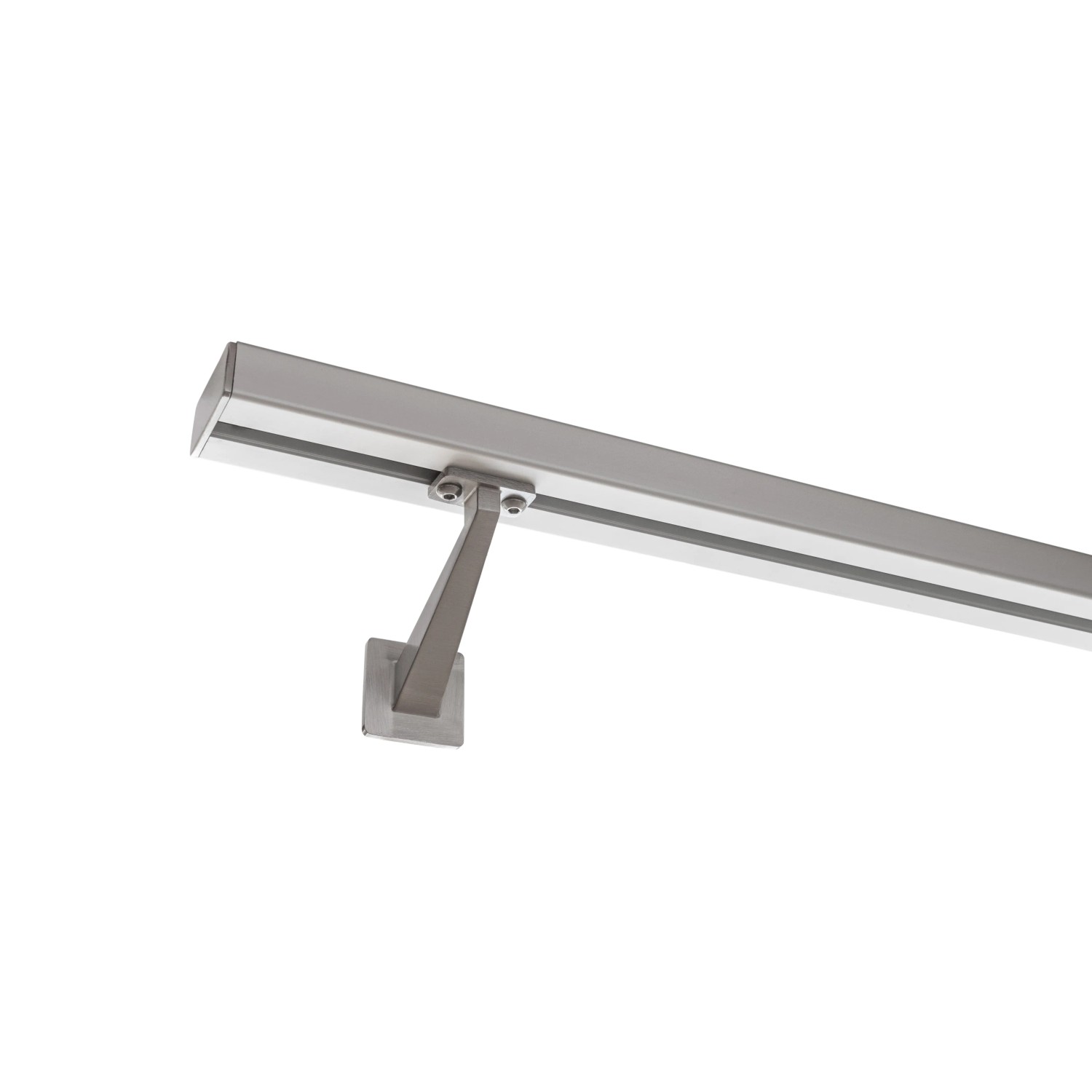 Treba CubeRail Handlauf-Set aus Aluminium, eloxiert, mit Wandhalterung.
