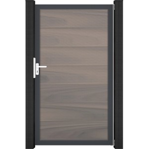 GroJa Tor Solid Grande, 150x180 cm, Bi-Color Co-Extrudiert, Rahmen DB703. Sichtschutzzaun Tor.