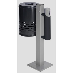 PROREGAL Kombiascher Mit Standfuß Bodenplatte HxBxT 101 x 36 x 36 cm Verzinkter Stahl Anthrazit Anthrazit