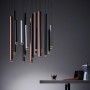 Brilliant LED-Pendelleuchte Cembalo, 16-flammig, Aluminium/Schwarz/Braun. Moderne Hängeleuchte für Innenräume.