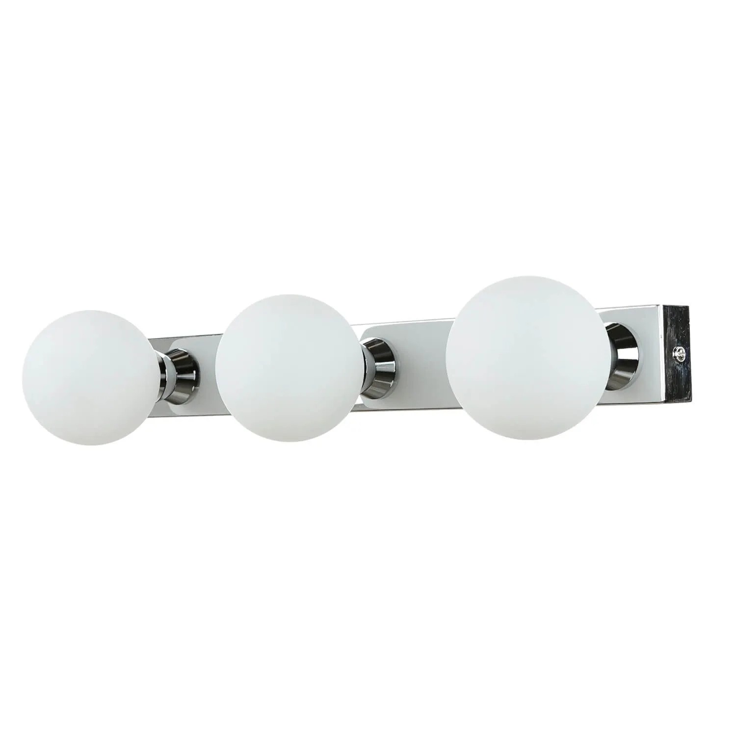 EASYLIGHT Badlampe Glas Metall IP44 42 cm Breit 3-Flammig G9 Kugelschirme