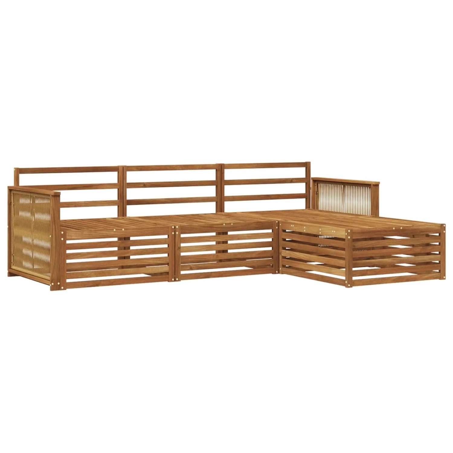 vidaXL Outdoor-Sofagarnitur Natur 249 x 162,5 x 73 cm 3383207