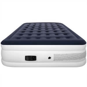 Juskys Luftbett Sapri L, blau-weiß, mit integrierter Pumpe. Ideal als Gästebett oder zum Campen.