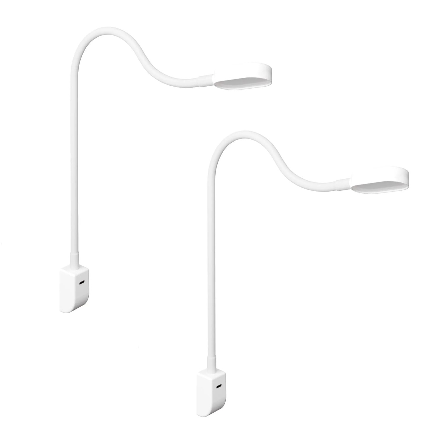 kalb Ilios LED-Bettleuchte Mit USB-C Wand- und Winkelmontage Flexibler Arm Dimmbar 2er Set Weiß