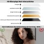 Detailaufnahme der Schichten des Aica Badspiegels mit Alu-Rahmen und LED-Beleuchtung.