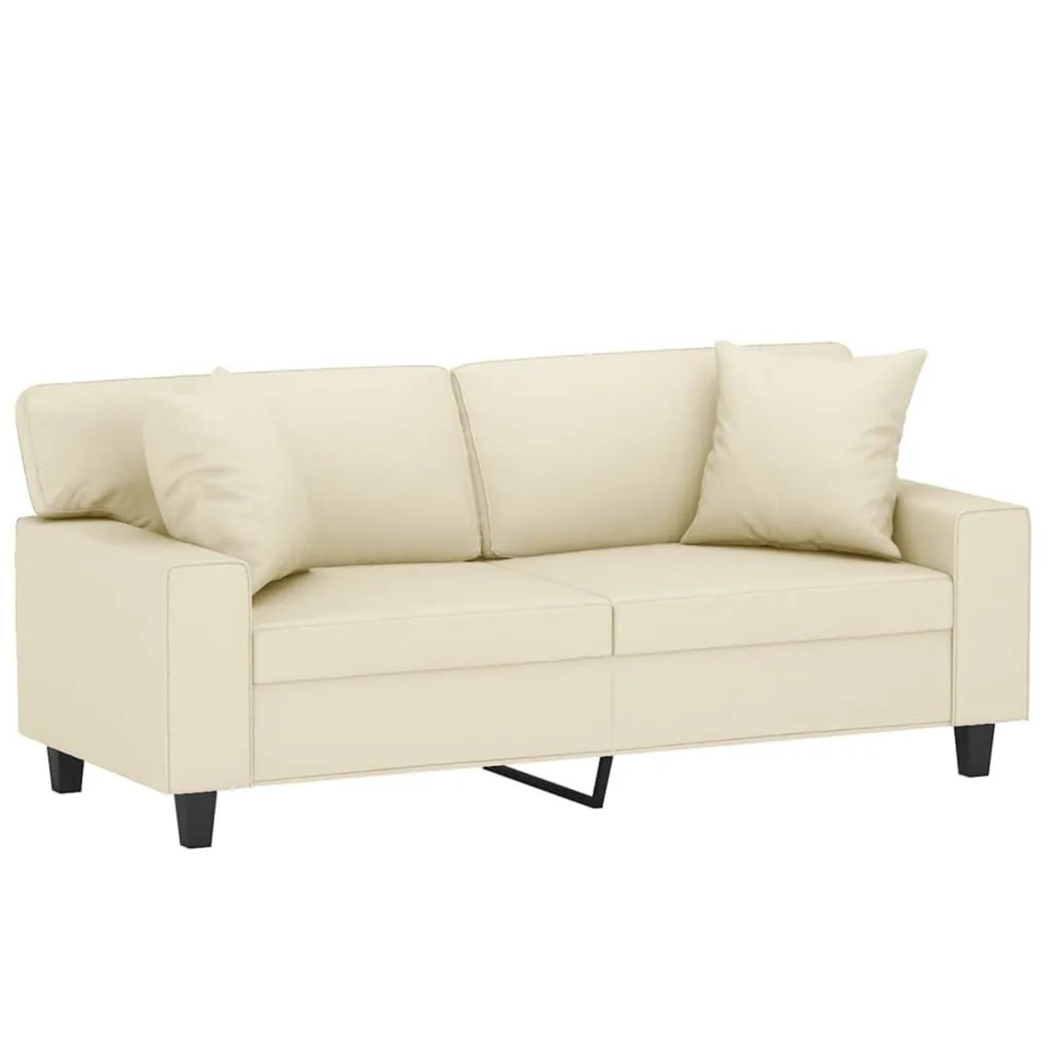 vidaXL 2-Sitzer-Sofa mit Zierkissen Creme 140 cm Kunstleder 3200867 günstig online kaufen