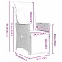 vidaXL Garten Essgruppe, 5-tlg, schwarz, Poly Rattan, mit Maßangaben.