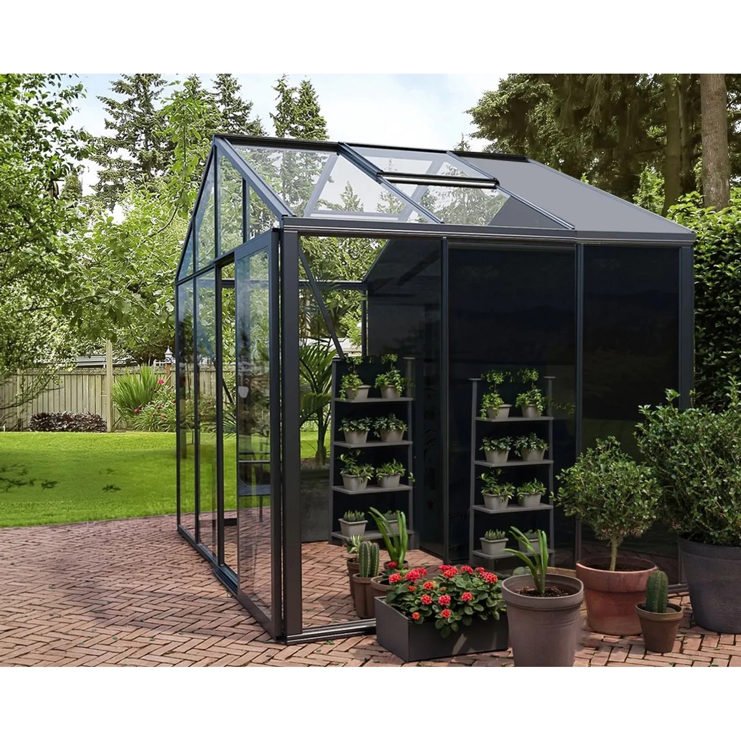 Bloomcabin Premium-Qualität Gewächshaus Klassik mit Kleinem Integriertem Stauraum GHCSS9