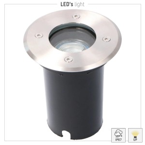 LED`s light Außen-Einbaustrahler, rund, Edelstahl. Bodeneinbaustrahler für Garten und Einfahrt.