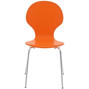 DELUKE 2er Set Besucherstuhl ATHENS Holz Orange 43x45x86cm Konferenzstuhl Wartezimmerstuhl Bürostuhl