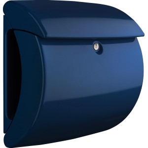 Burg-Wächter Briefkasten Piano 886 Marine Blue aus Kunststoff mit Zeitungsfach.