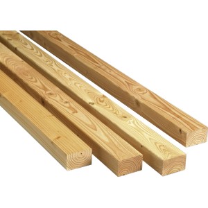 Kantholz Unterkonstruktion aus Lärche, 4,5x7x300 cm, für Terrassendielen.