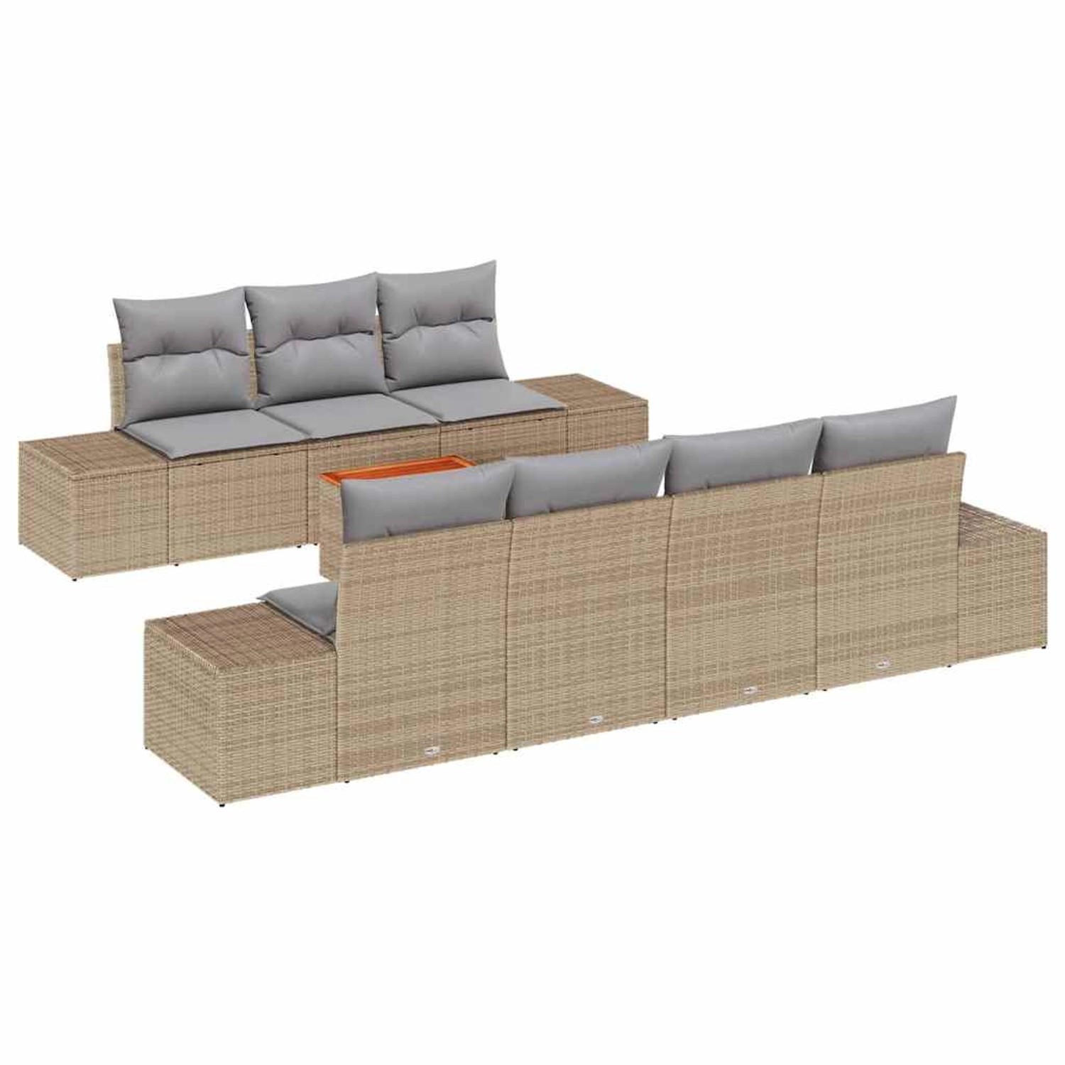 vidaXL Garten-Sofa-Set 8-Tlg Beige Hellgrau 3356586 günstig online kaufen