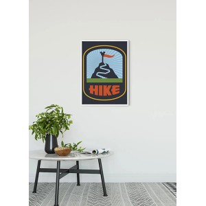 Komar Wandbild Mickey Mouse Lines, 40x50 cm, mit Bergmotiv und Wander-Schriftzug.