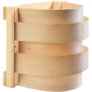 Eilo Sauna Spanleuchte aus hellem Holz mit Fassung für angenehme Beleuchtung.