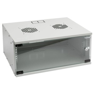 HMF 65704-07 Serverschrank Netzwerkschrank 4HE Unmontiert 19 Zoll Rack Lichtgrau