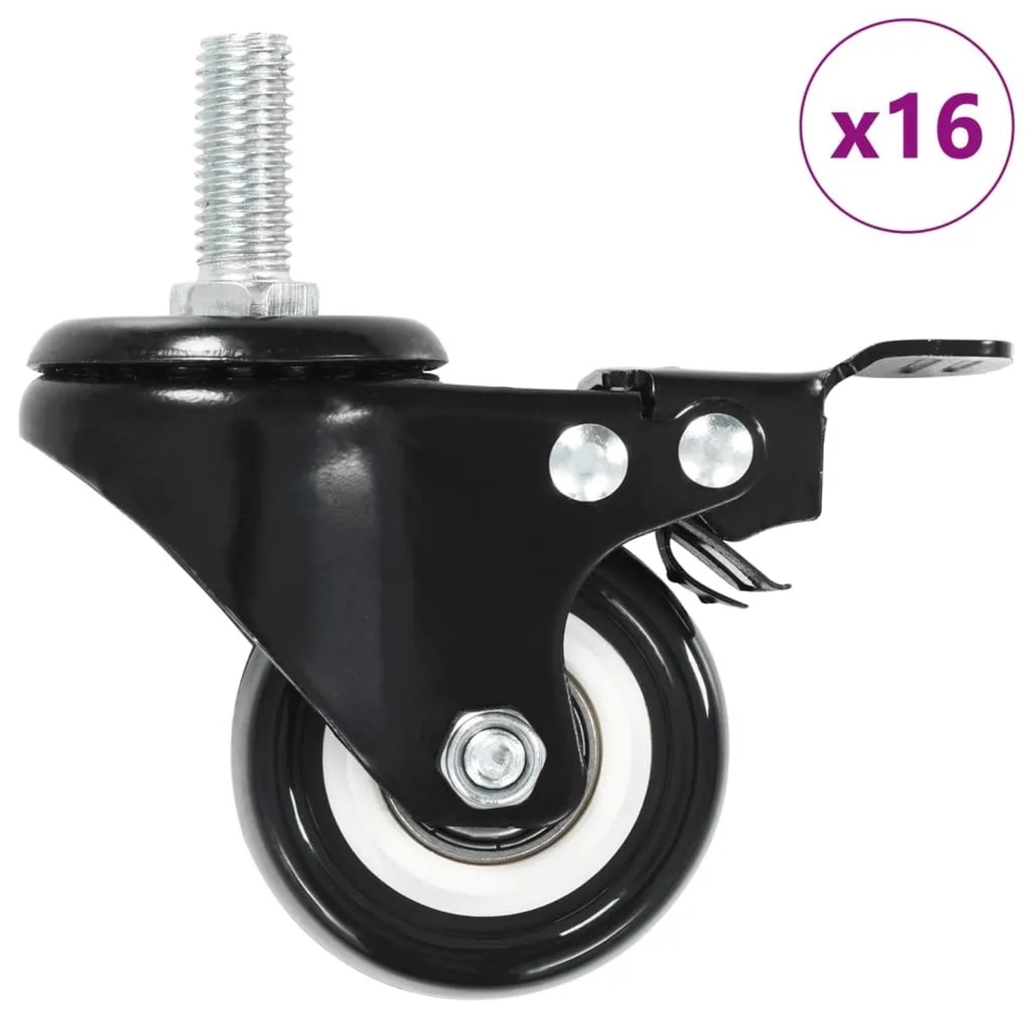 vidaXL Lenkrollen mit Bremsen 16 Stk 50 mm 277933