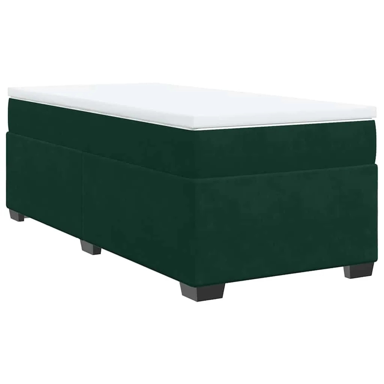 vidaXL Boxspringbett mit Matratze Dunkelgrün 90x190 cm Samt 3285254 günstig online kaufen