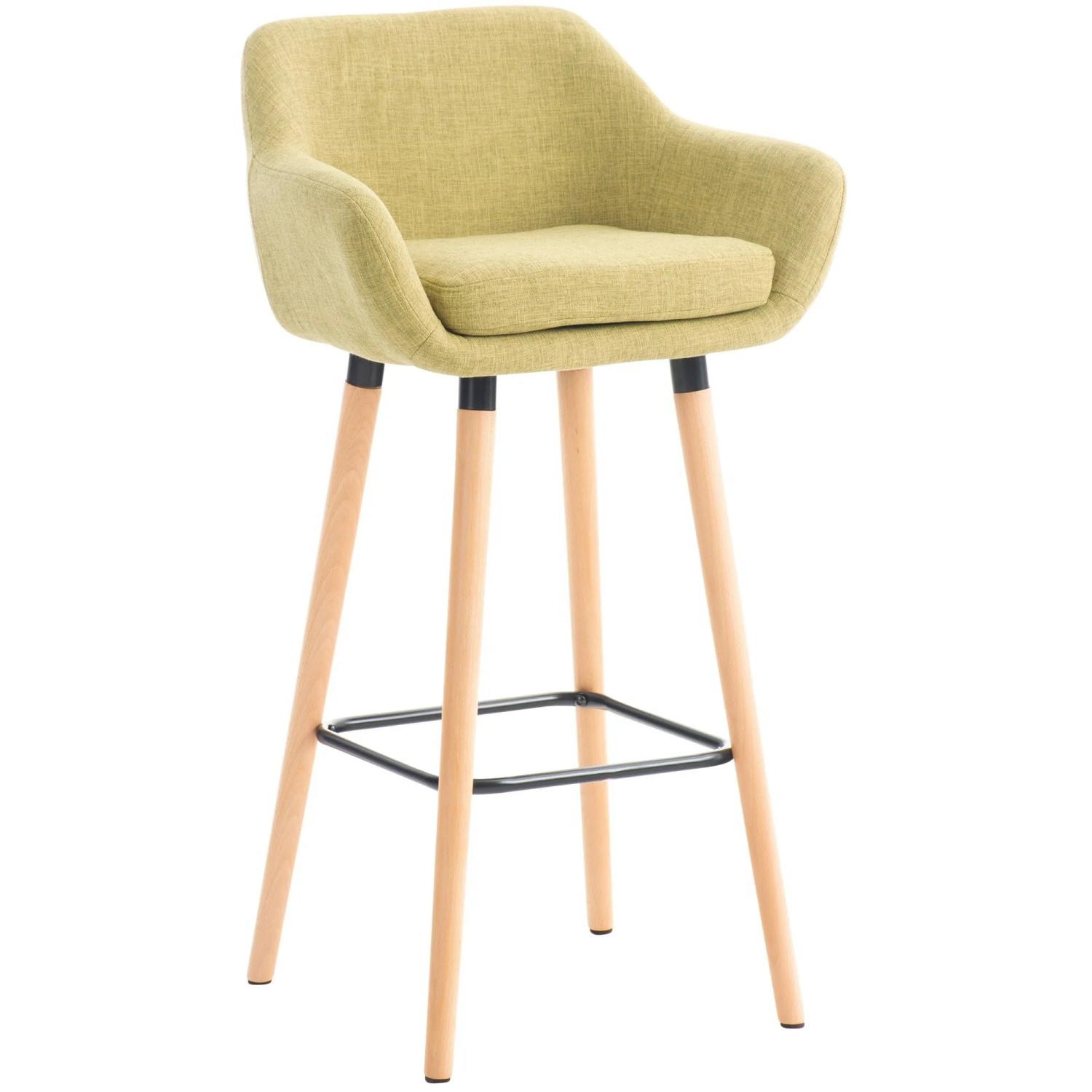 DELUKE Barhocker Mit Lehne HellGrünfarbig VILO Stoffbezug 99x55x46cm Barhocker Mit Lehne Tresenhocker Barstuhl Thekenhocker