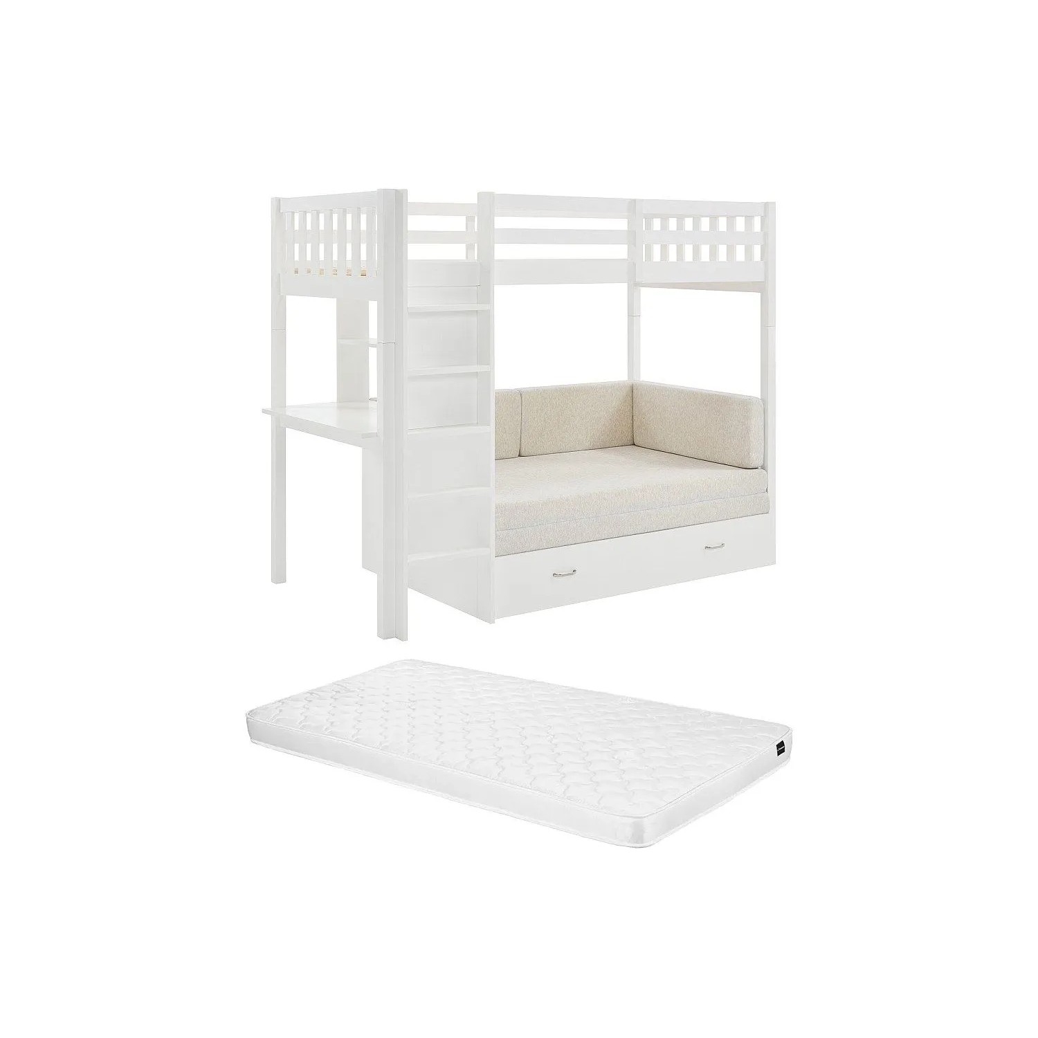 Vente-unique Hochbett Orpelia Weiß 198 cm