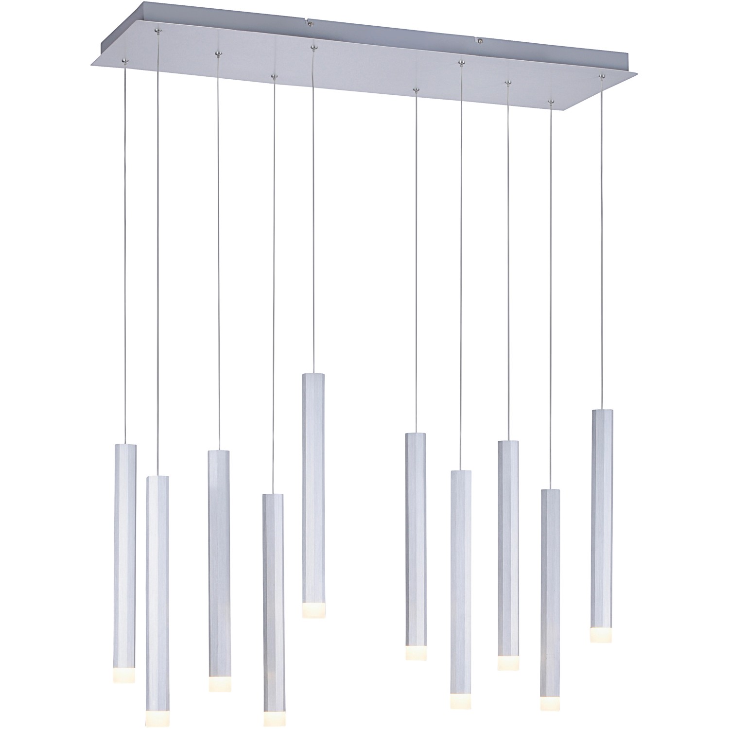 Just Light. LED-Pendelleuchte Bruno 10-flammig Aluminium 89 x 120 cm