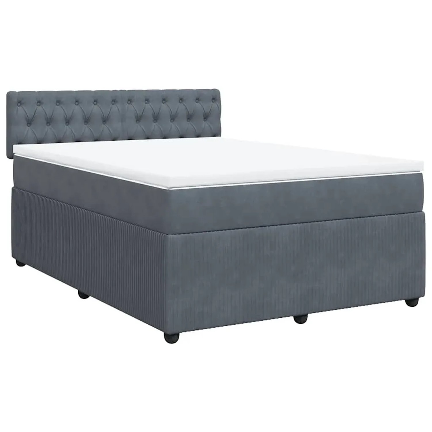 vidaXL Boxspringbett mit Matratze Dunkelgrau 160x200 cm Samt 3290089 günstig online kaufen