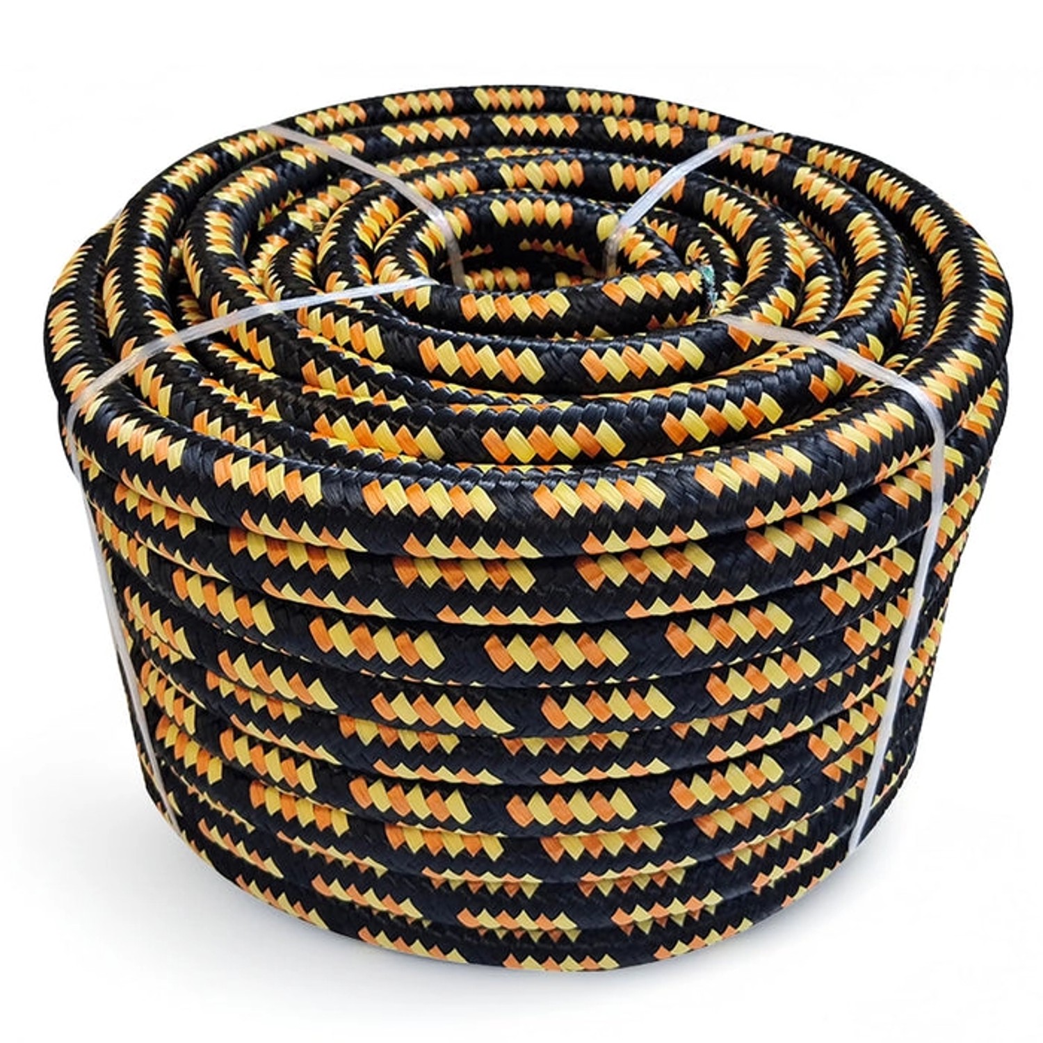 Floordirekt Polypropylen Seil K2 Reißfest Universal Schwarz-Orange Ø 6 mm Länge 50 m